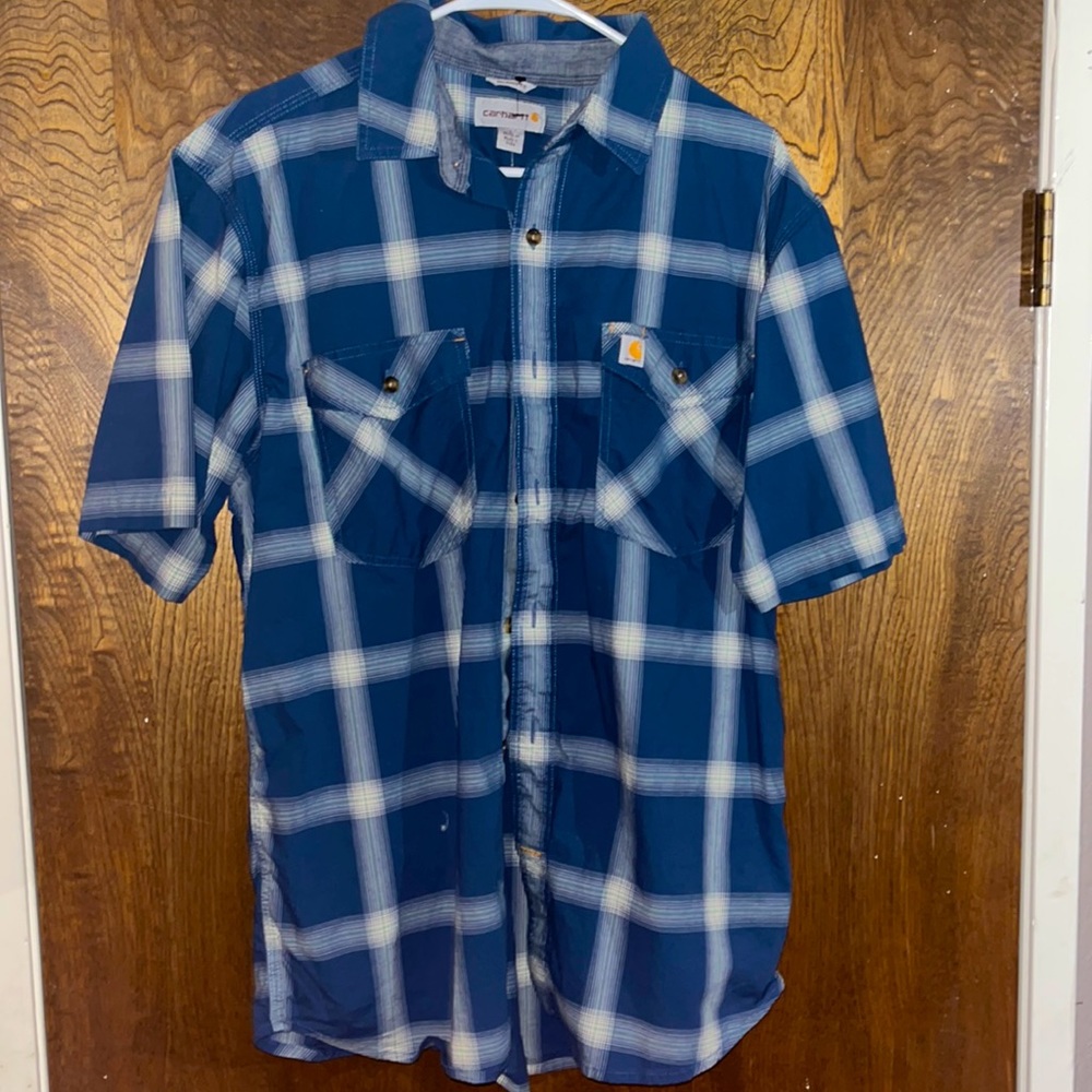 Plaid Carhartt Button Up | L | Short Sleeve Shirt | Never Worn